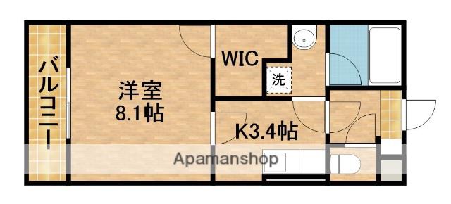 ARIESGARDEN(1K/4階)の間取り写真
