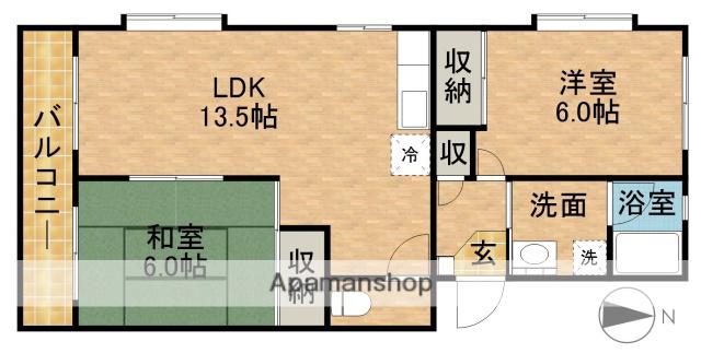 メゾン・ルネピア(2LDK/1階)の間取り写真