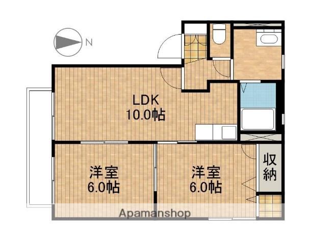 グレース竜洋(2LDK/1階)の間取り写真