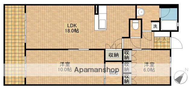 レクセル浜松弁天島(2LDK/3階)の間取り写真