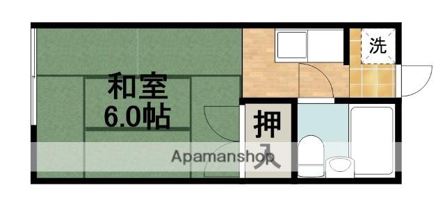花川コーポ(ワンルーム/1階)の間取り写真