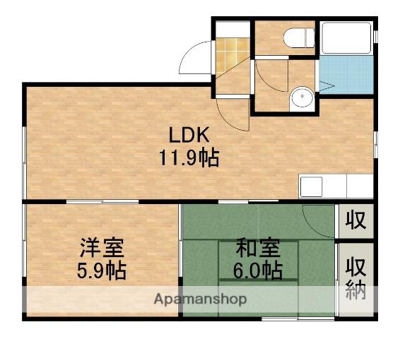 みそら B(2LDK/1階)の間取り写真
