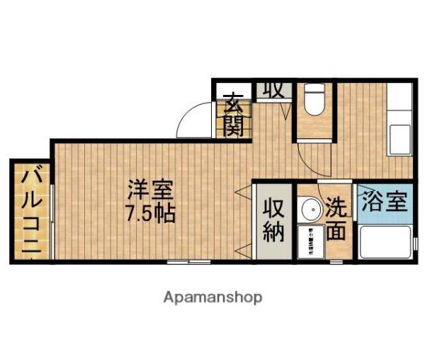 クレール皐月(ワンルーム/2階)の間取り写真