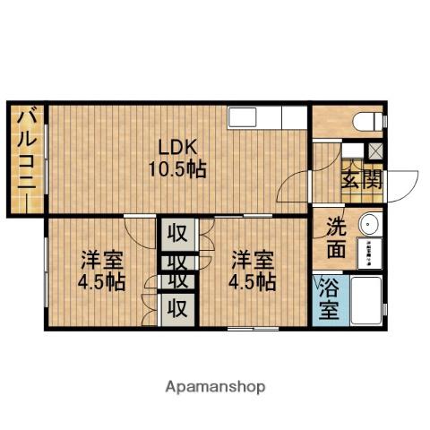 エフ・レイヤ C(2LDK/2階)の間取り写真