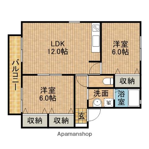 アクセスB(2LDK/2階)の間取り写真