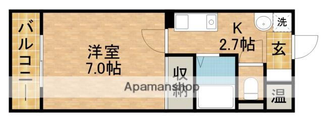 グランドハイツ布橋(1K/3階)の間取り写真