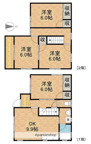 東海道本線 浜松駅 バス乗車時間：31分 篠ケ瀬北バス停で下車 徒歩5分 2階建 築30年(4DK)の間取り写真