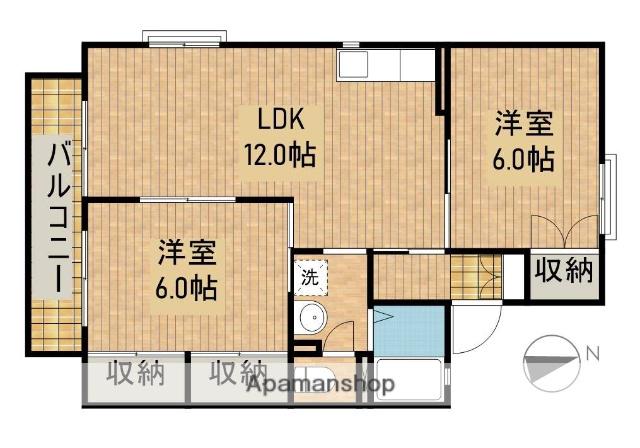 セジュールストーク(2LDK/2階)の間取り写真
