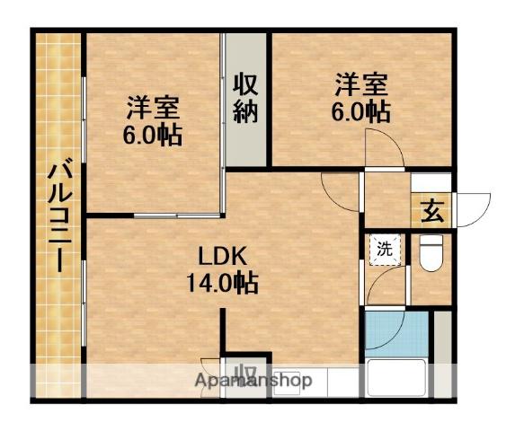 野中第3マンション(2LDK/2階)の間取り写真