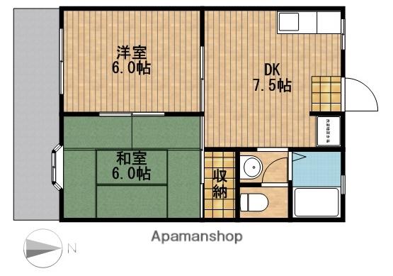 アビタシオンMIWA(2DK/1階)の間取り写真