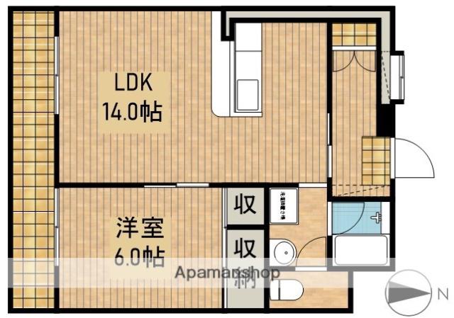 ヴィラ貴平(1LDK/2階)の間取り写真