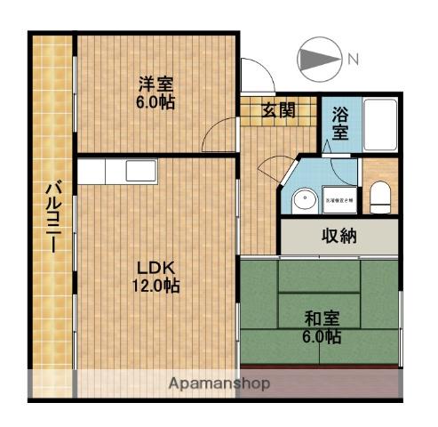 ベルハイム2(2LDK/3階)の間取り写真