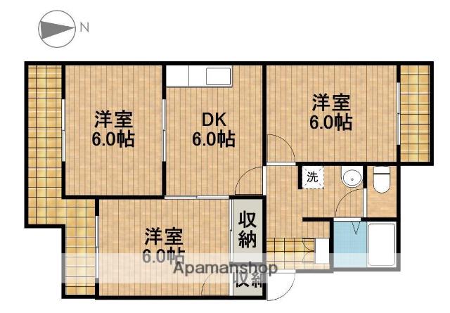 デイブレイク(3DK/4階)の間取り写真