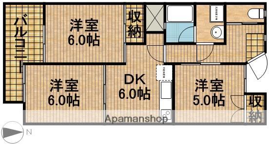 城之崎山王ハイツA(3DK/2階)の間取り写真
