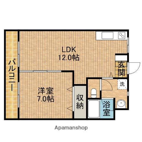 BSマンション(1LDK/4階)の間取り写真