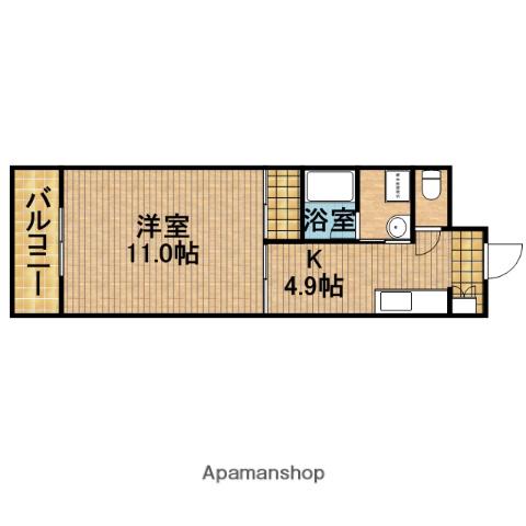 アソシエ(1K/4階)の間取り写真