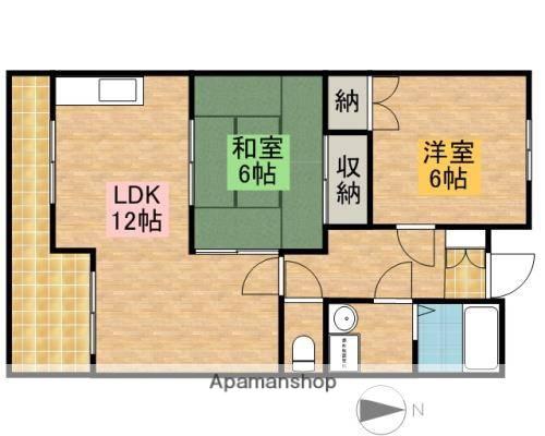 コスモスB・C(2LDK/3階)の間取り写真