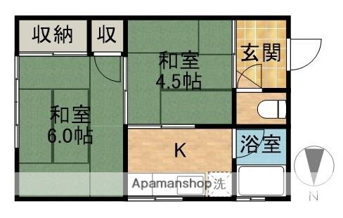 スカイハイツ(2DK/2階)の間取り写真