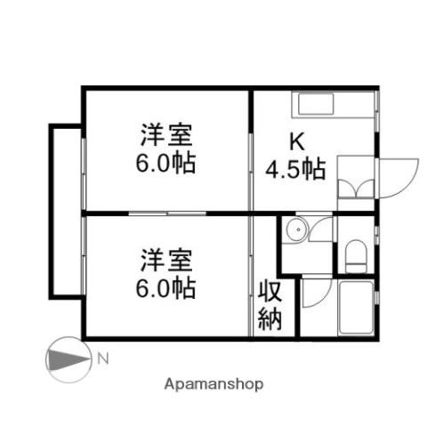 サンハイツ(2K/1階)の間取り写真
