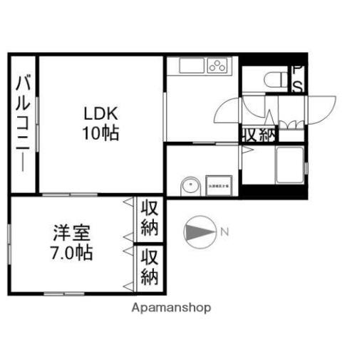 SOCIAL(1LDK/1階)の間取り写真