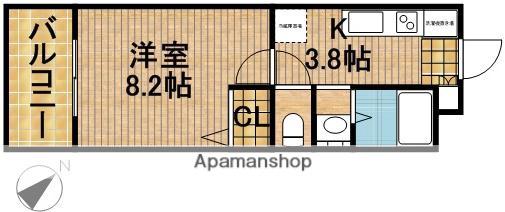 東海道本線 浜松駅 バス乗車時間：29分 高丘町農協バス停で下車 徒歩5分 3階建 築18年(1K/3階)の間取り写真