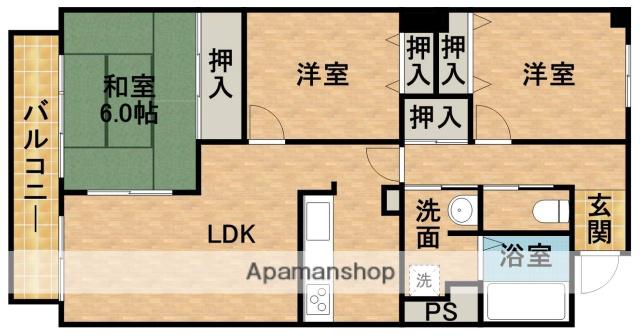 カネキビル(3LDK/3階)の間取り写真