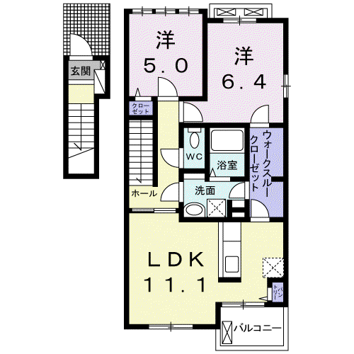 チェルシー(2LDK/2階)の間取り写真