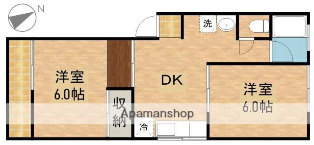 杉山ハイツA(2DK/1階)の間取り写真