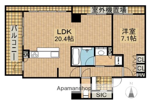プレミスト浜松中央タワー(1LDK/4階)の間取り写真