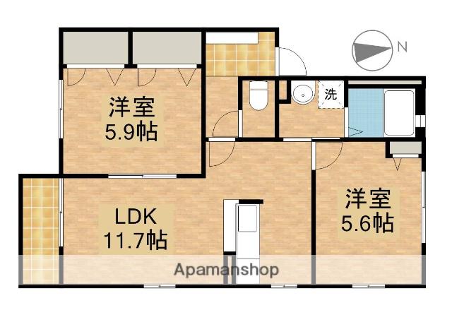 ミルトハイム(2LDK/2階)の間取り写真