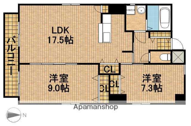 TKマンション元浜(2LDK/3階)の間取り写真