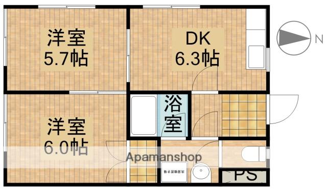 ピアハイツヒロセA棟(2DK/1階)の間取り写真