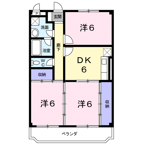 メゾンサワダ(3DK/3階)の間取り写真