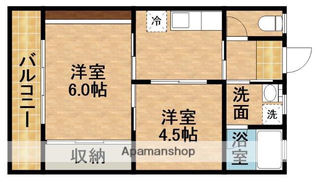 美松コーポA(2DK/1階)の間取り写真