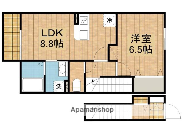 NOBLE(1LDK/2階)の間取り写真