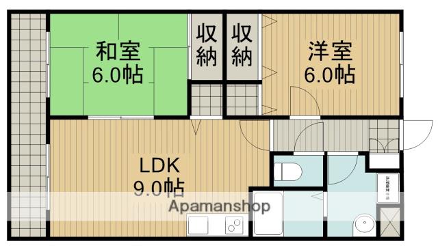 リベルテ曳馬(2LDK/2階)の間取り写真