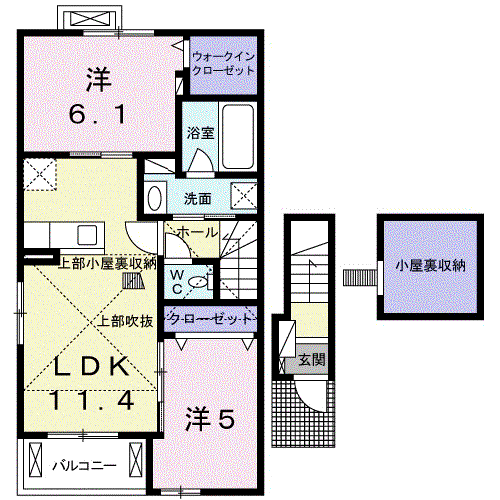 ローダンセ(2LDK/2階)の間取り写真