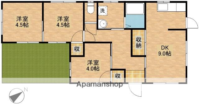 東海道本線 浜松駅 バス乗車時間：64分 湖東バス停で下車 徒歩2分 1階建 築31年(3DK)の間取り写真