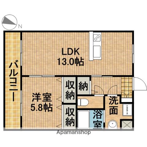 ラポージュ(1LDK/1階)の間取り写真