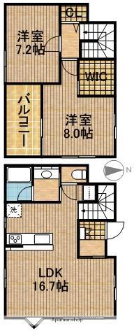 アプトK3(2LDK/1階)の間取り写真