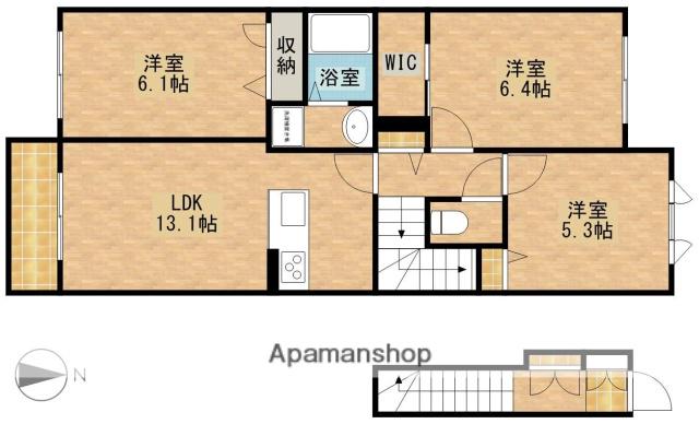 シュプリーム小松(3LDK/2階)の間取り写真