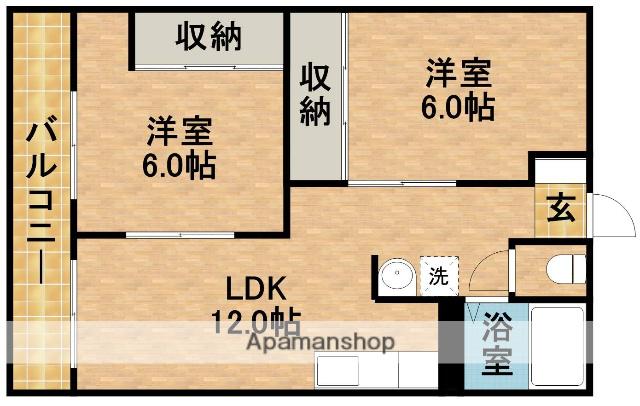 LAKE GARDA(2LDK/1階)の間取り写真