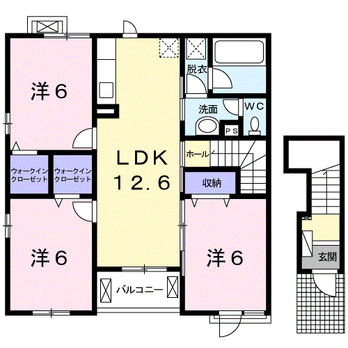 ラグーン Ⅱ(3LDK/2階)の間取り写真