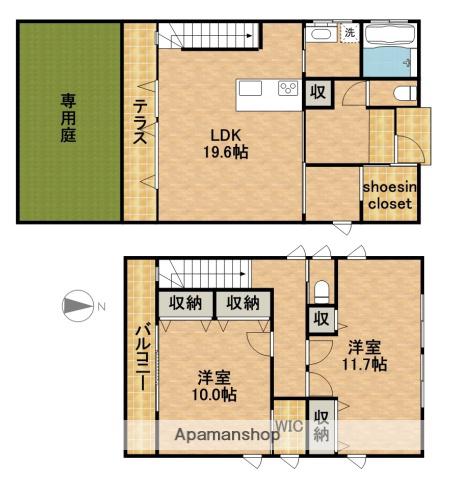 東海道本線 豊田町駅 徒歩19分 2階建 築11年(2LDK)の間取り写真