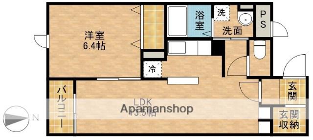 ヒルズ桜坂(1LDK/1階)の間取り写真