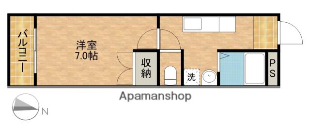 グランデール和合(1K/2階)の間取り写真