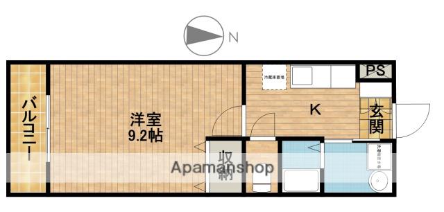 ビアンヌール八幡駅(1K/2階)の間取り写真