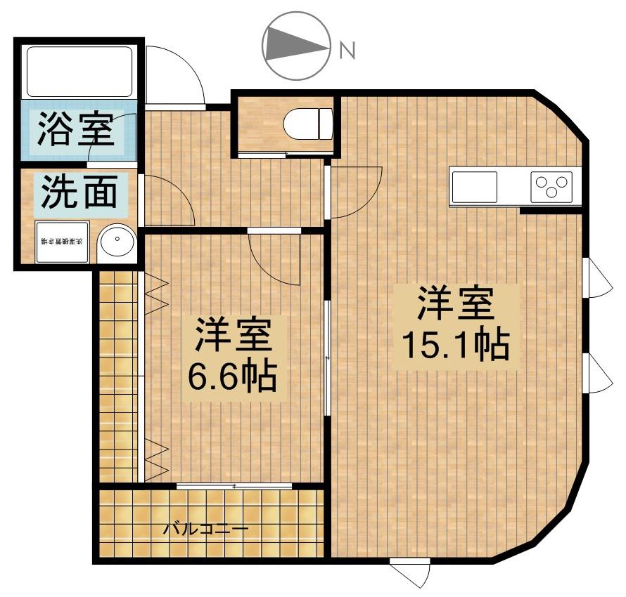 レフィーズ(1LDK/2階)の間取り写真