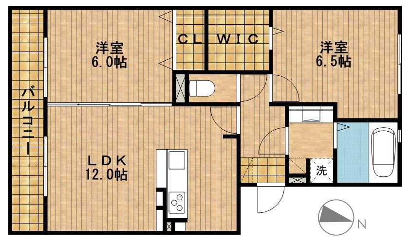 GRAND WINS(2LDK/1階)の間取り写真