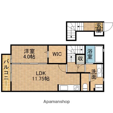 スカイハイツTM(1LDK/2階)の間取り写真